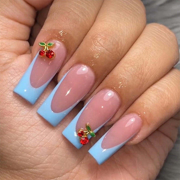 Decorative Press-On Nail Set with Floral Accents Stornfield 1788495993