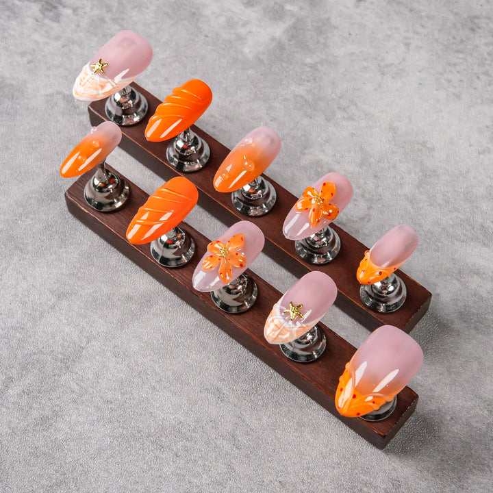 Artistic Floral Pattern Press-On Nails