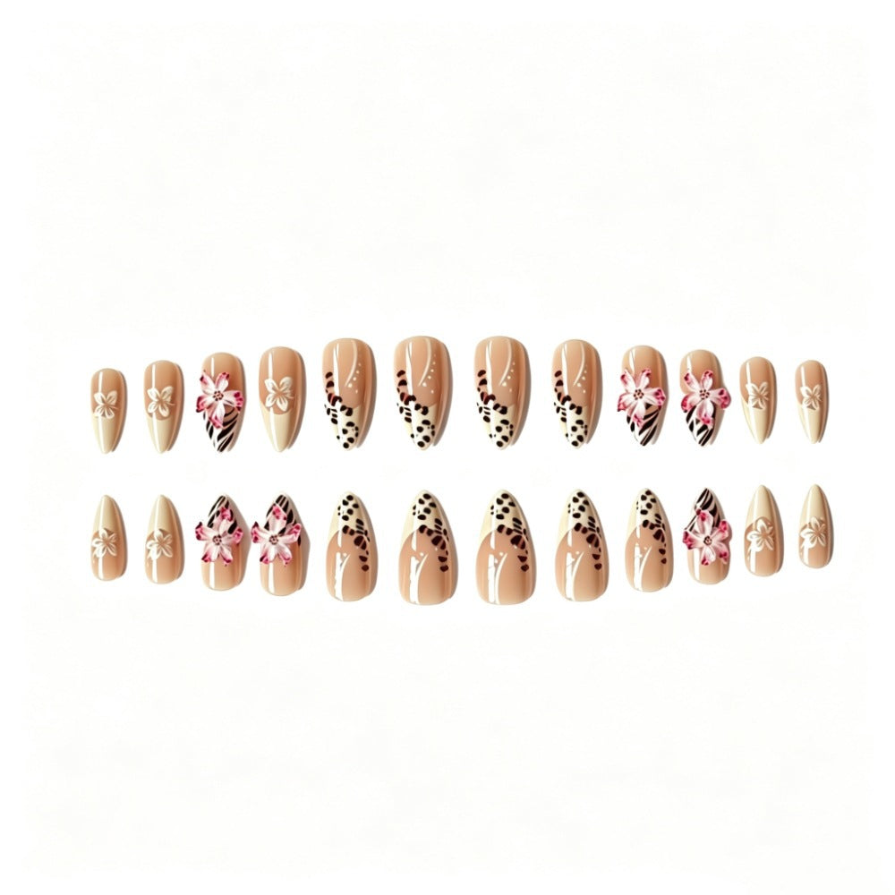 Floral Artistic Stiletto Nail Enhancements