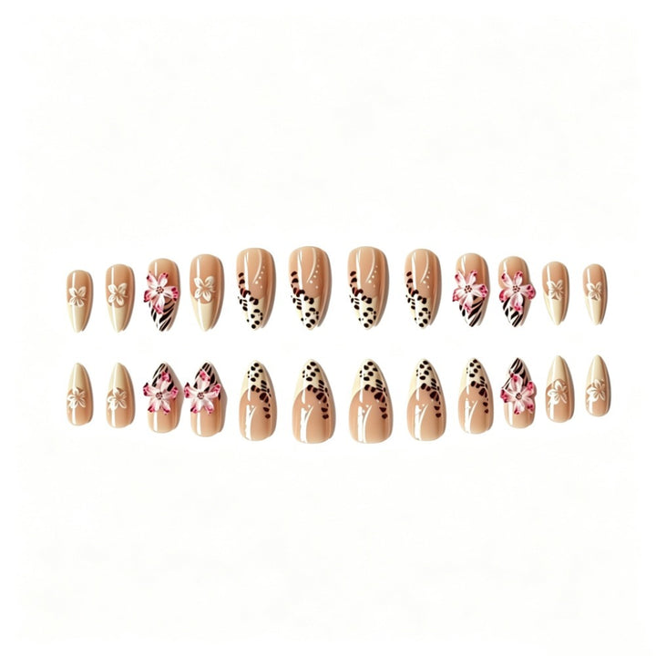 Floral Artistic Stiletto Nail Enhancements