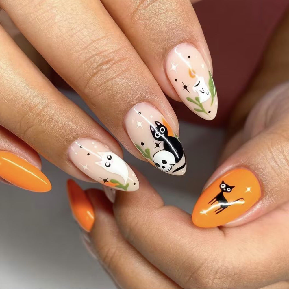 Artistic Press-On Nail Art With Whimsical Animal Designs Stornfield