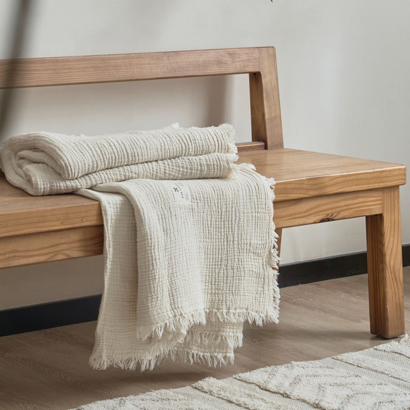 Women’s high-quality and luxurious waffle texture plaid blanket Stornfield