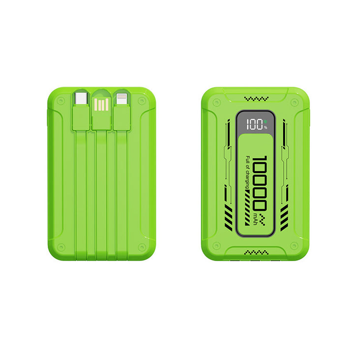 Power bank with integrated charging cables and digital charge level indicator Stornfield