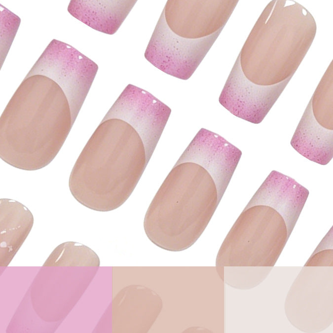 Elegant French Tip Glitter Nail Set Stornfield