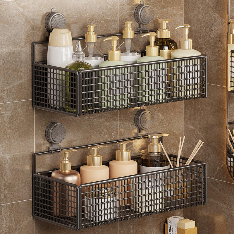 Suction-Mounted Double Mesh Shower Caddy Organizer
