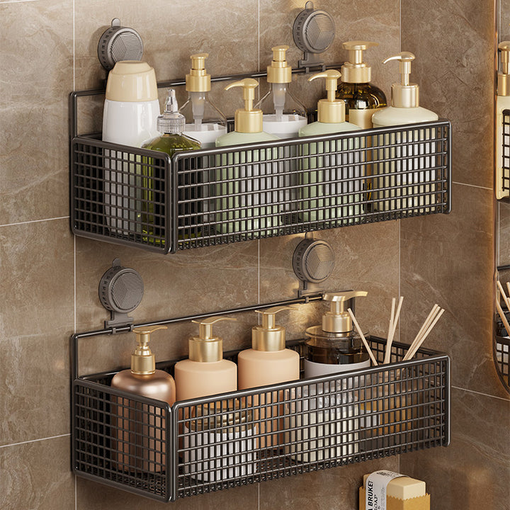 Suction-Mounted Double Mesh Shower Caddy Organizer