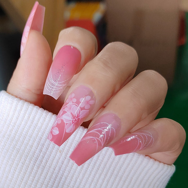 Artistic Floral Press-On Nail Art Set