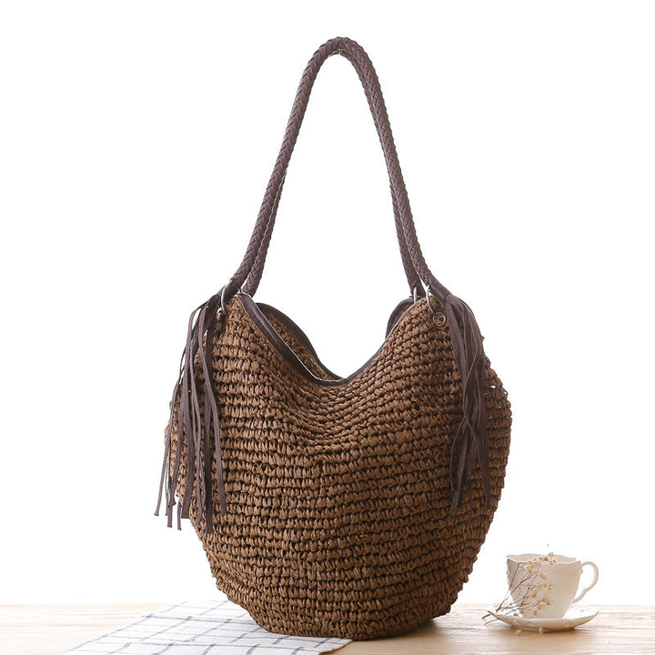 Handmade beach bag with stylish fringes Stornfield