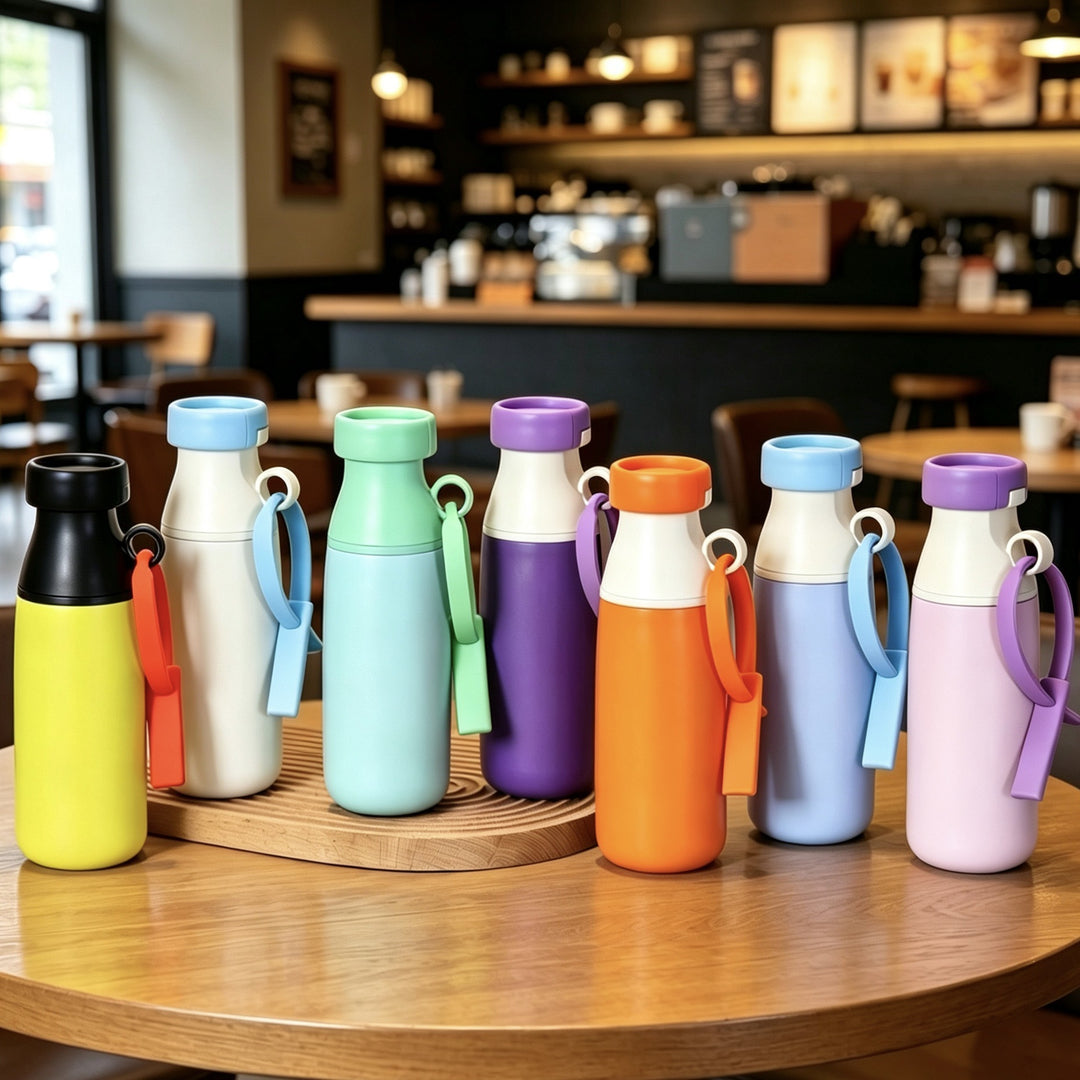 Women insulated water bottle with practical carrying strap Stornfield