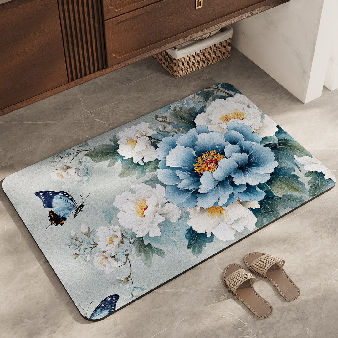 Floral Print Anti-Slip Bath Mat