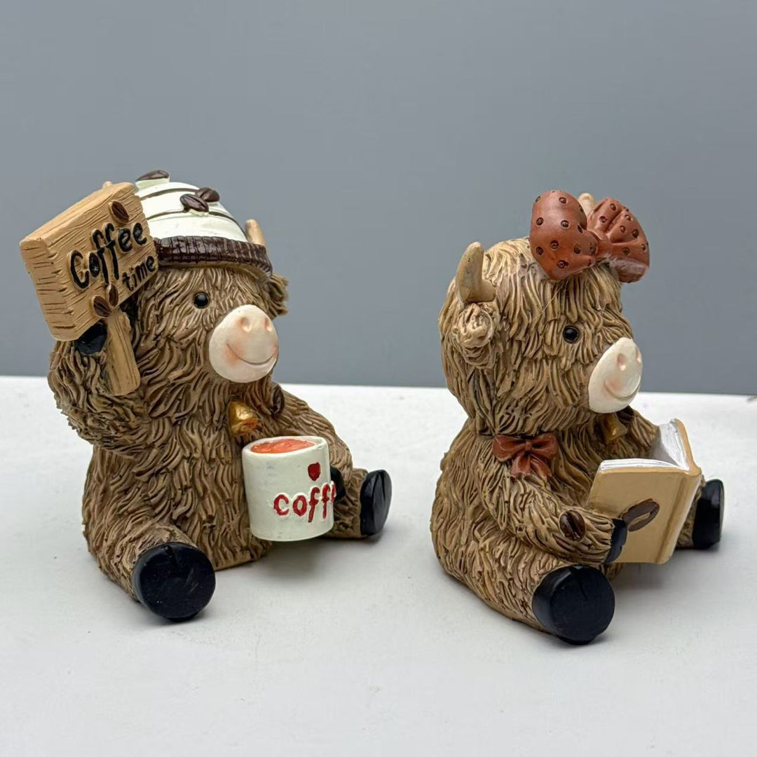 Decorative Highland Cattle Coffee Figure Stornfield