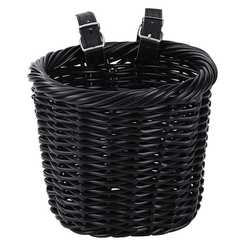 Unisex storage basket with elegant leather handles Stornfield