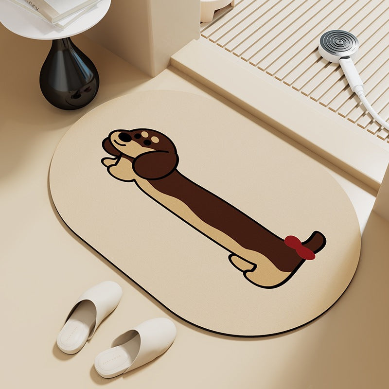 Playful Dog-Themed Bath Mat