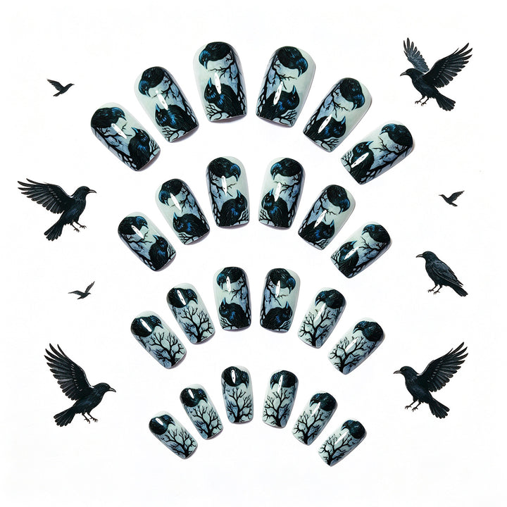 Creative Art Nails in the Elegant Crow Design Stornfield