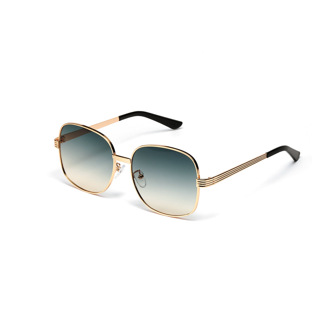 Ladies fashionable angular sunglasses with luxurious golden frame Stornfield