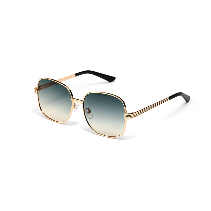 Ladies fashionable angular sunglasses with luxurious golden frame Stornfield