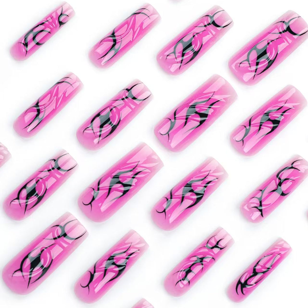 Artistic Nail Tips with Floral and Abstract Designs Stornfield 1788229281