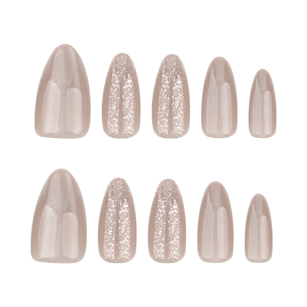 Artificial press-on nails with glitter accents Stornfield
