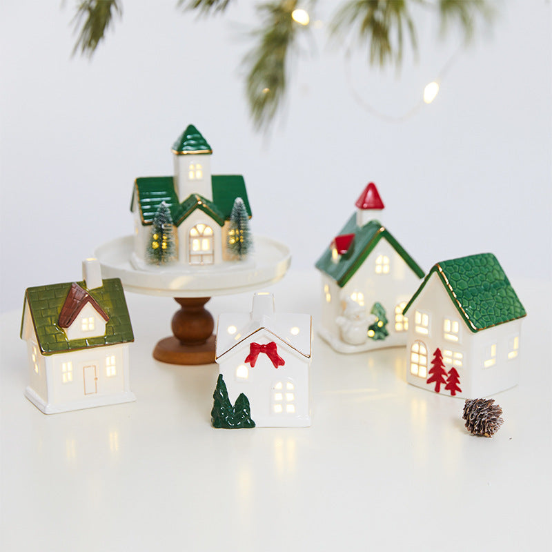 Ceramic Light-Up Decorative House Lantern