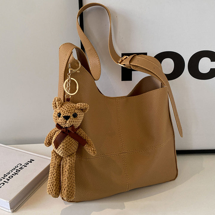 Leather Handbag with Teddy Charm