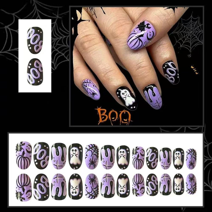 Halloween Artificial Nail Set with Spooky Designs Stornfield