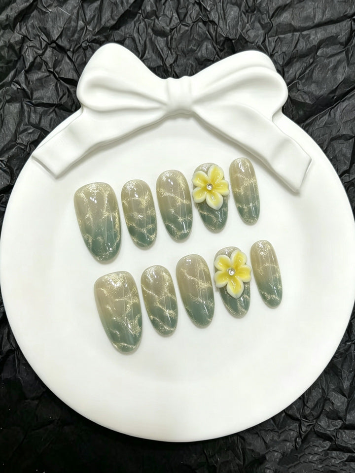 Decorative Floral Press-On Nails Set  1791774257