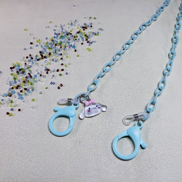Playful glasses holder chain made of transparent material Stornfield