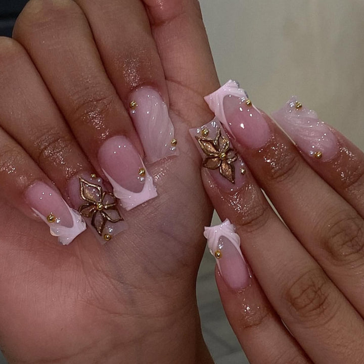 Ornate Floral Press-On Nail Set Stornfield
