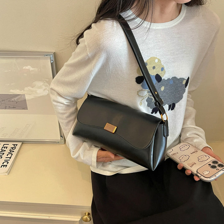 Structured Leather Shoulder Bag