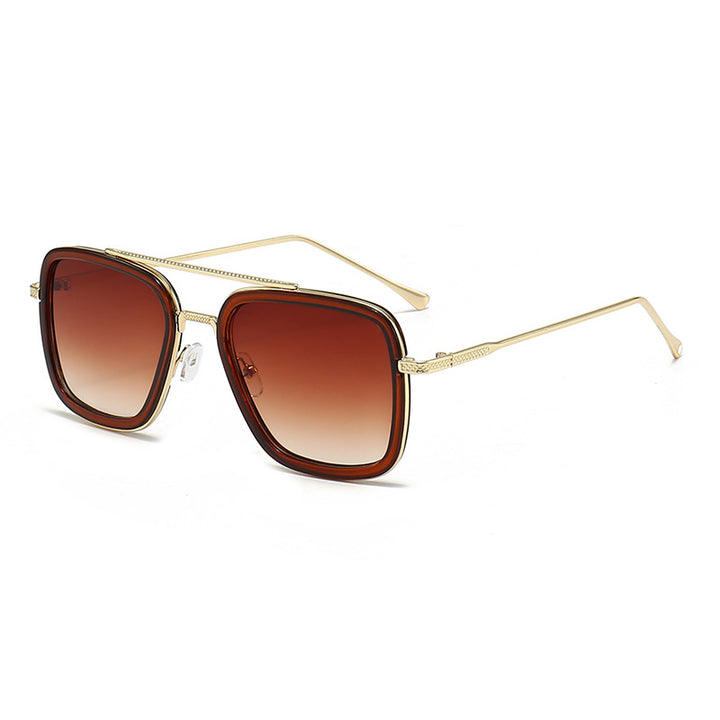 Women's fashionable square sunglasses with glamorous metal frame Stornfield