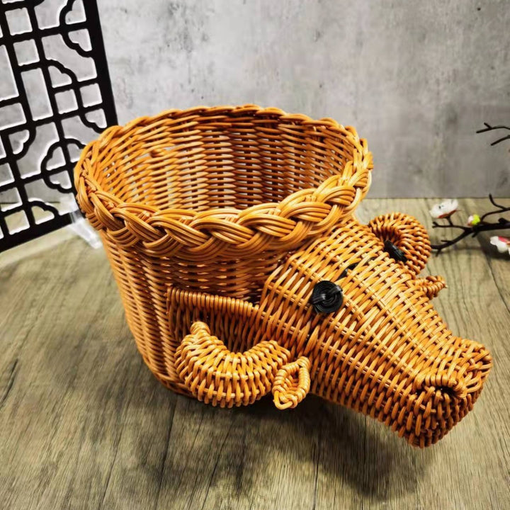 Decorative Woven Dog-Shaped Storage Basket Stornfield