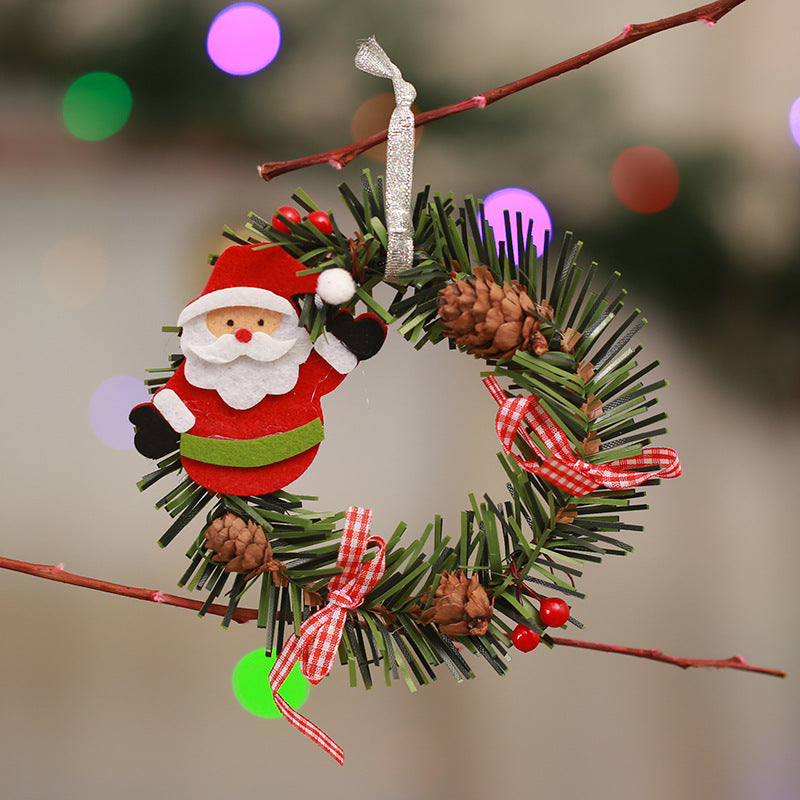 Festive Pine Cone Wreath with Reindeer Decoration Stornfield