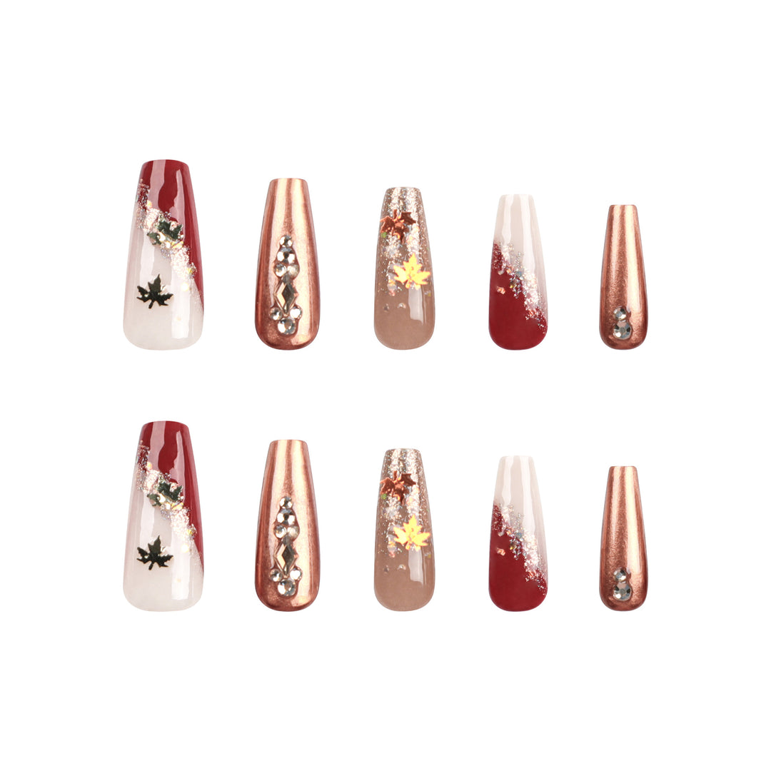 Artful Nail Extensions with Glitter and Flower Accents Stornfield