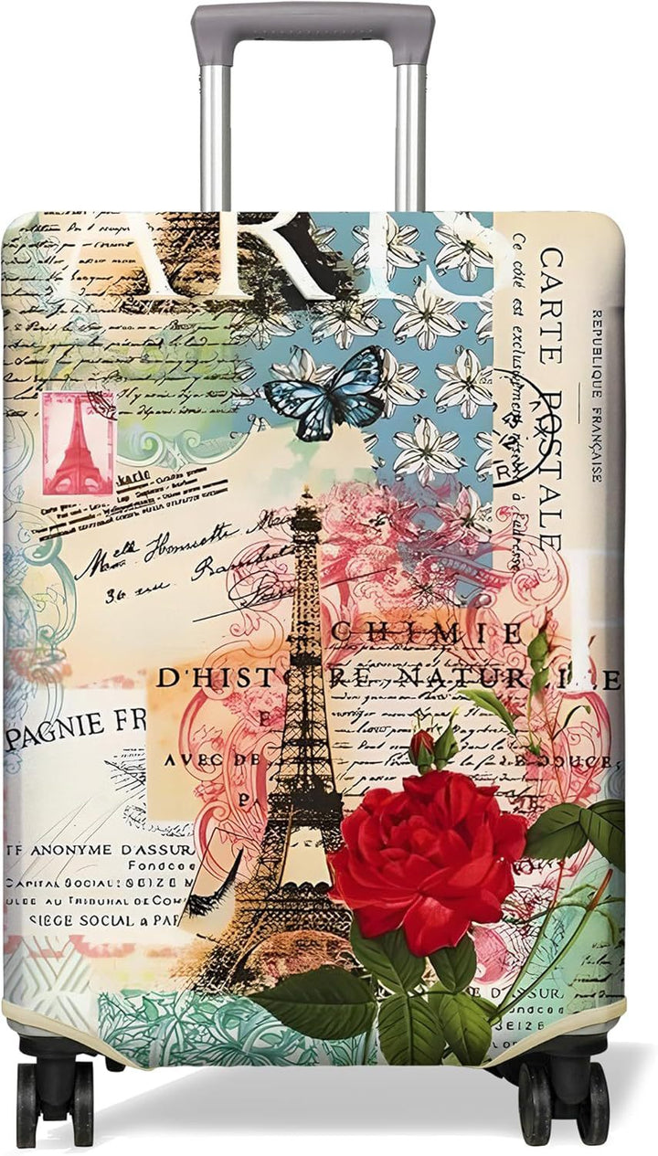 Unisex non-elastic suitcase cover with Paris motif and water-repellent stretch fabric for trolley Stornfield
