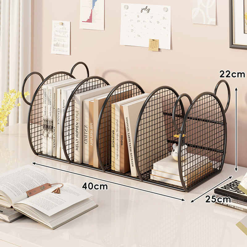 Desk Mesh Multi-Slot Book and File Organizer with Arched Dividers