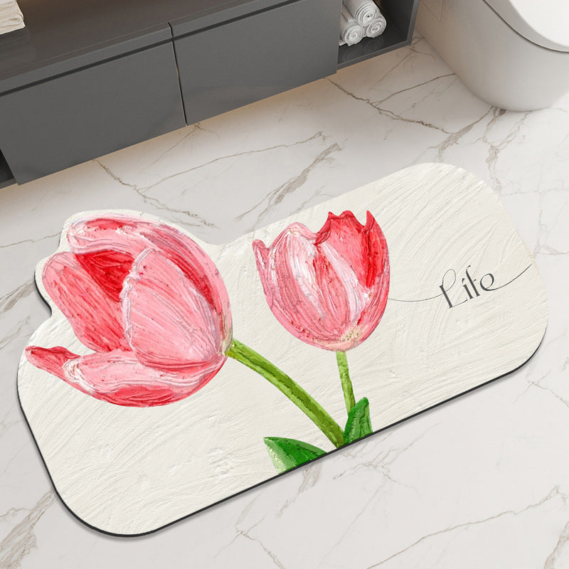 Floral-Themed Kitchen Runner Mat Stornfield