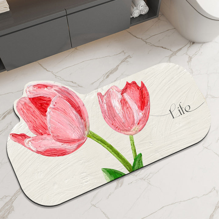 Floral-Themed Kitchen Runner Mat Stornfield