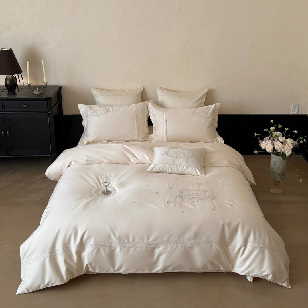 Decorative Luxurious Embroidered Silk Duvet Cover Set Stornfield