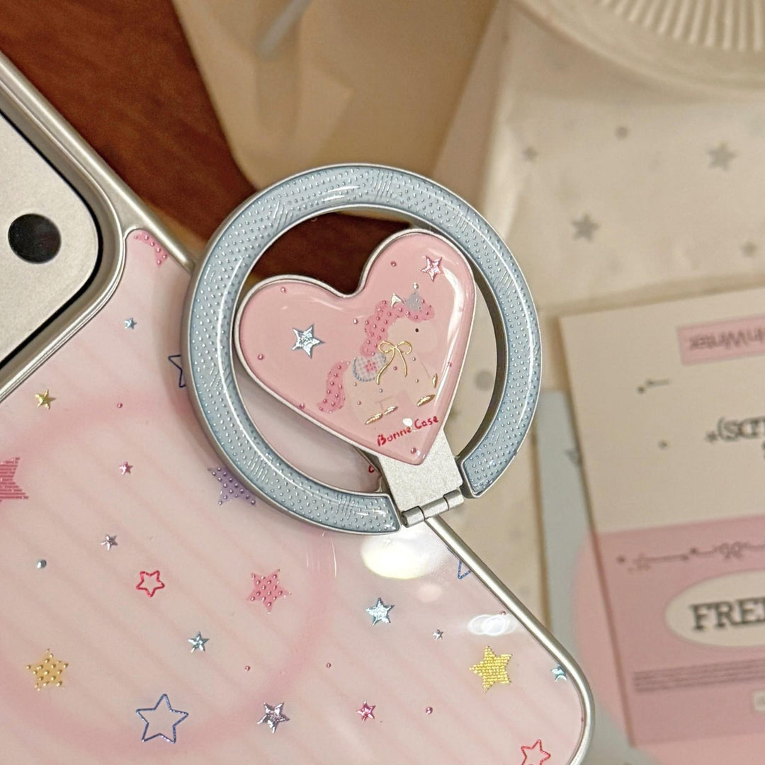 Hand mirror in heart-shaped design with unicorn motif Stornfield