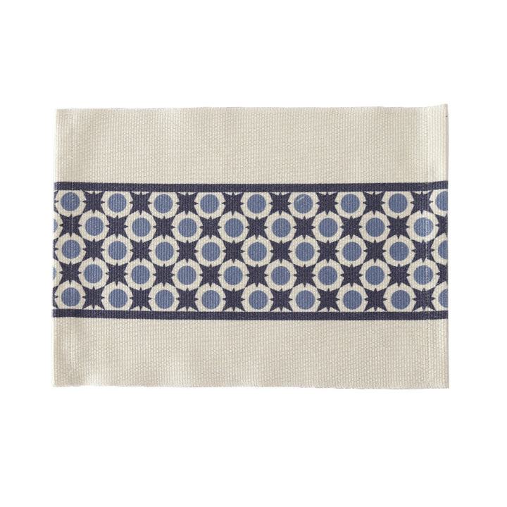 Woven placemat made of cotton blend with geometric diamond trim and fine texture Stornfield