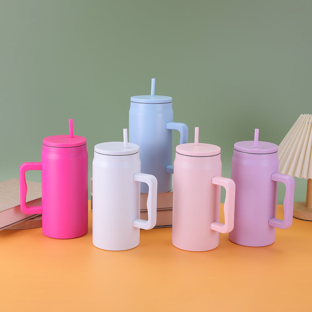 Ladies thermal mug with lid and straw Stornfield
