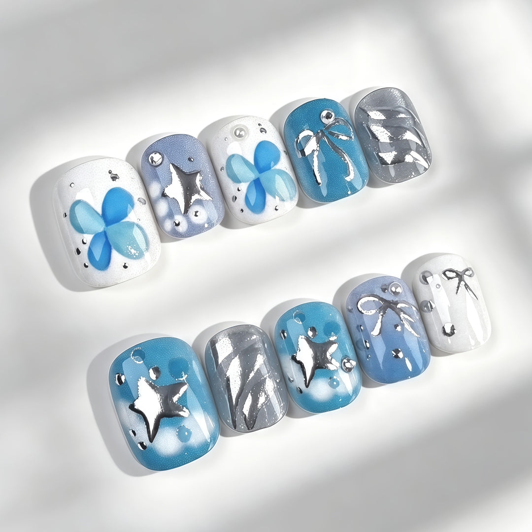 Artistic Floral Press-On Nail Collection