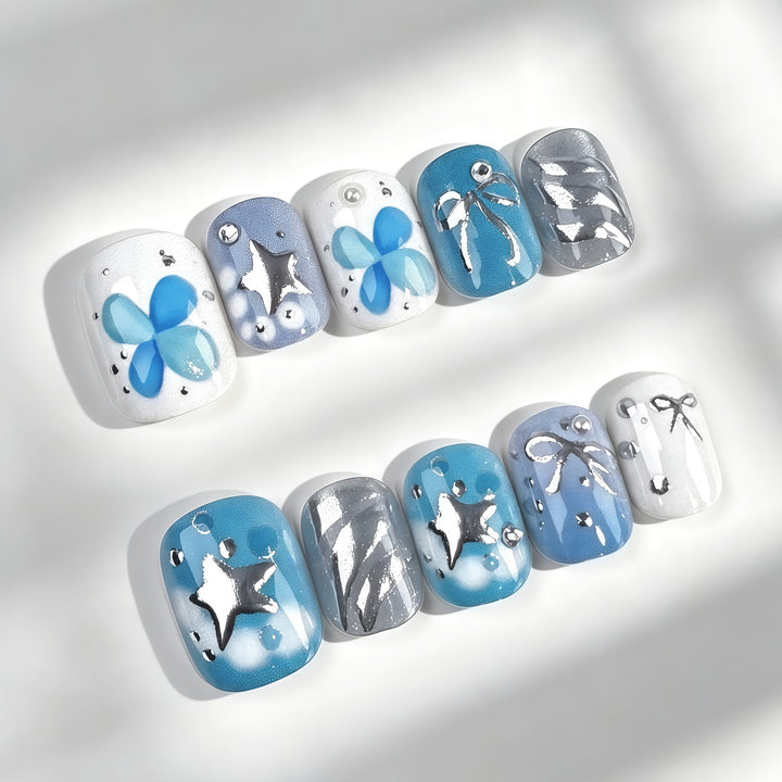 Artistic Floral Press-On Nail Collection