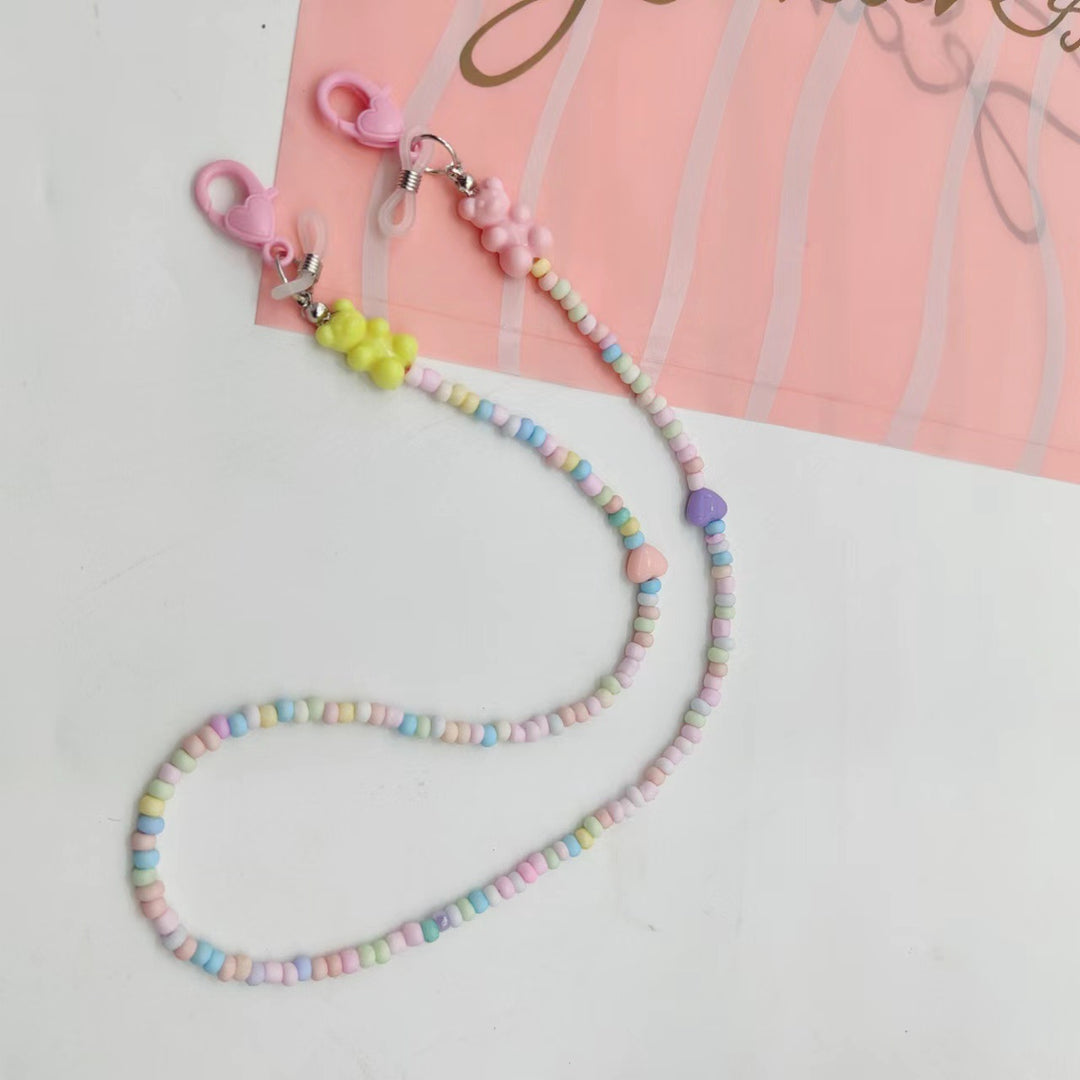 Playful glasses holder chain with colorful beads Stornfield