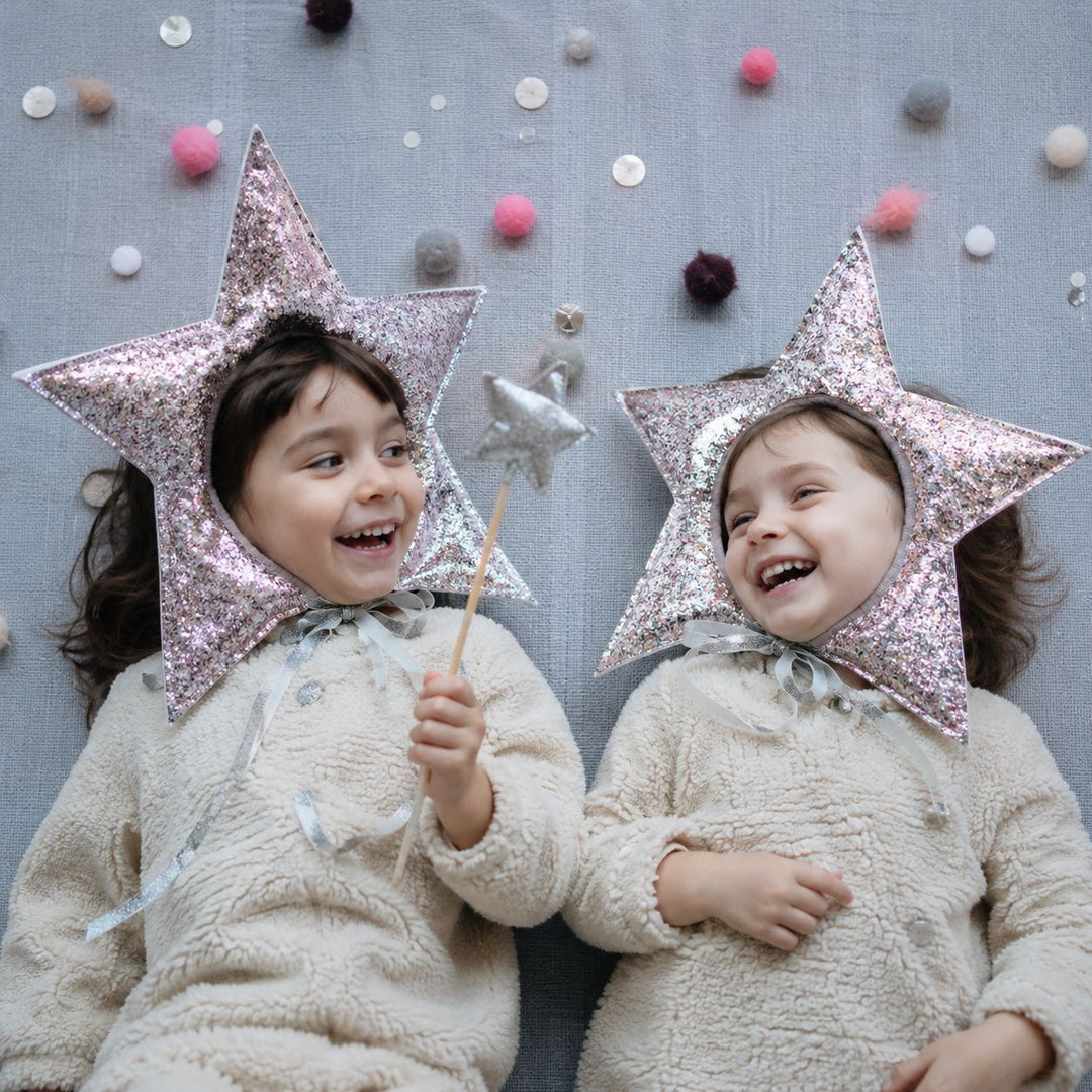 Padded Glitter Starpoint Headband with Adjustable Ribbon Ties