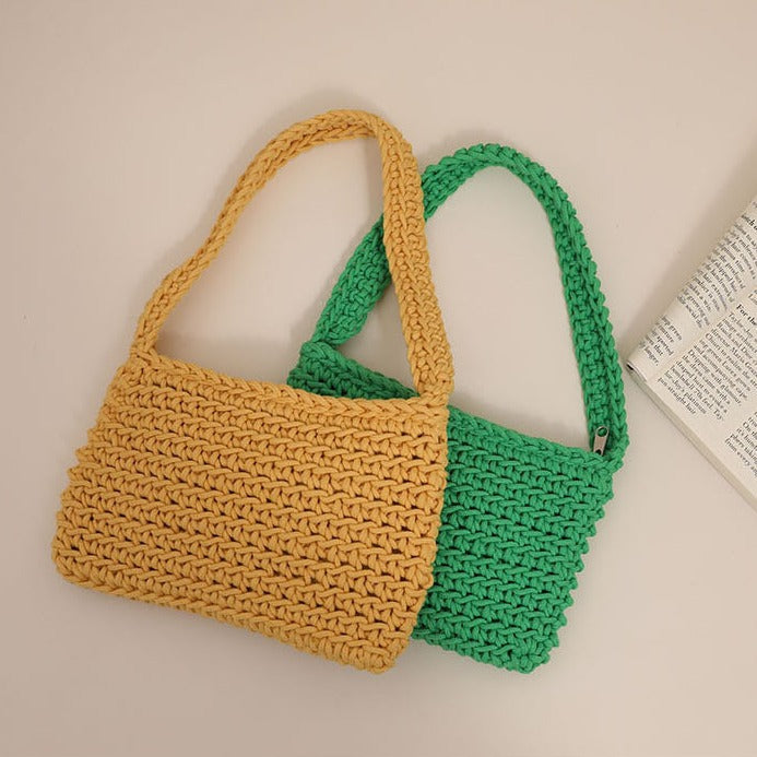 Handmade straw crossbody bag with structured design Stornfield