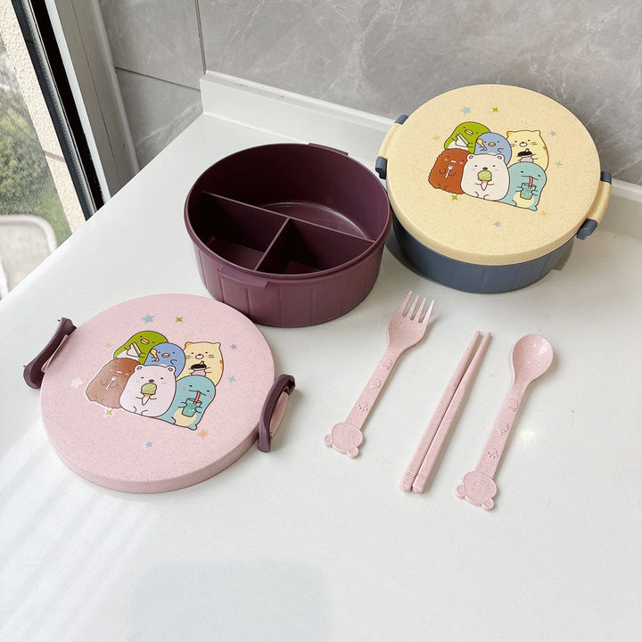 Fun Animal Print Bento Bowl with Cutlery Set