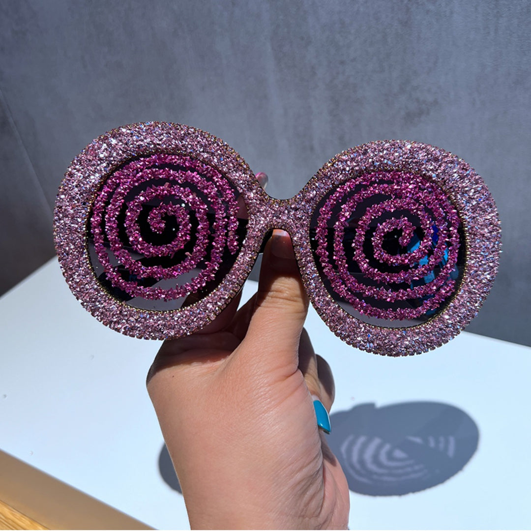Women's Statement Sunglasses with Spiral Glitter Design Stornfield