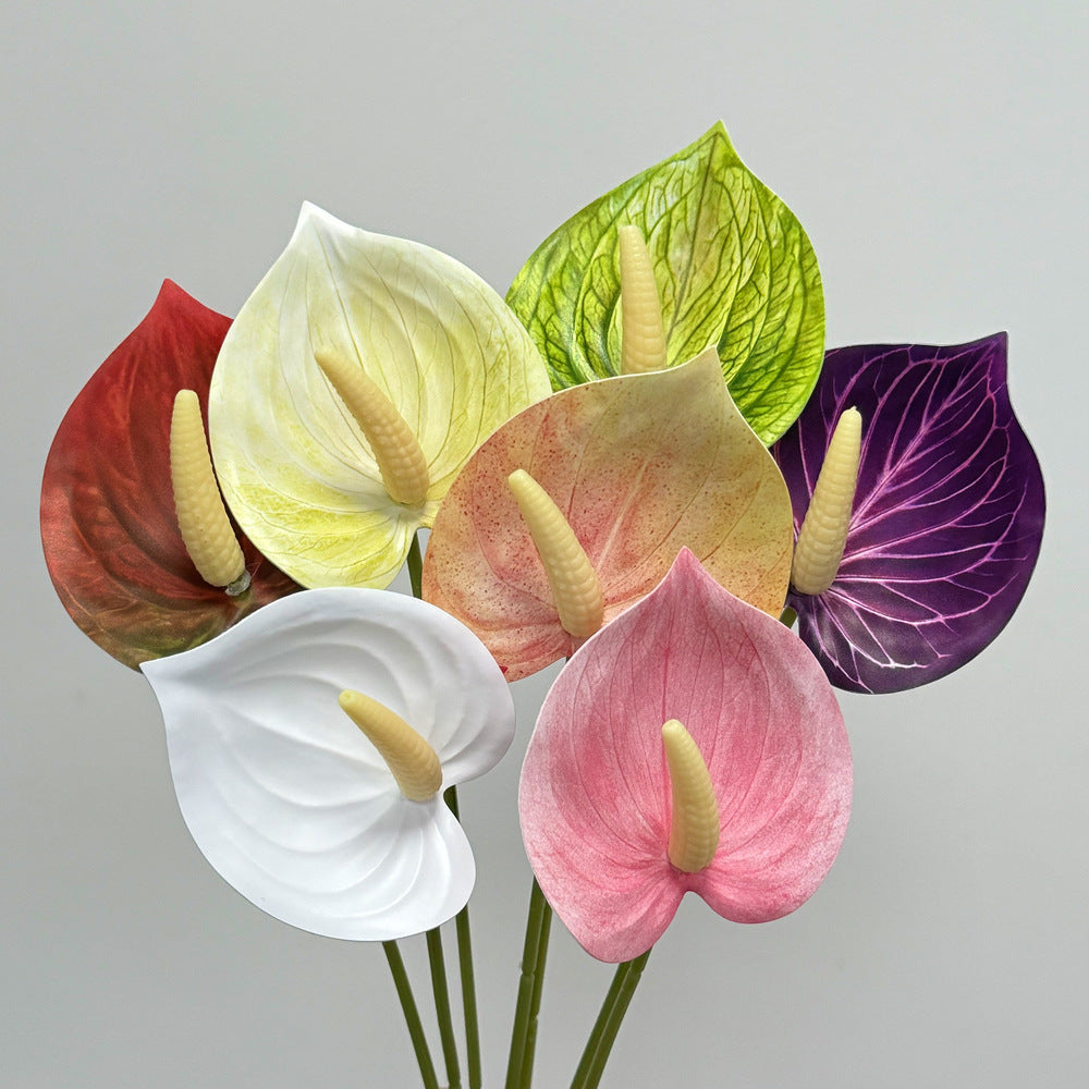 Lifelike Decorative Anthurium Floral Stem Arrangement