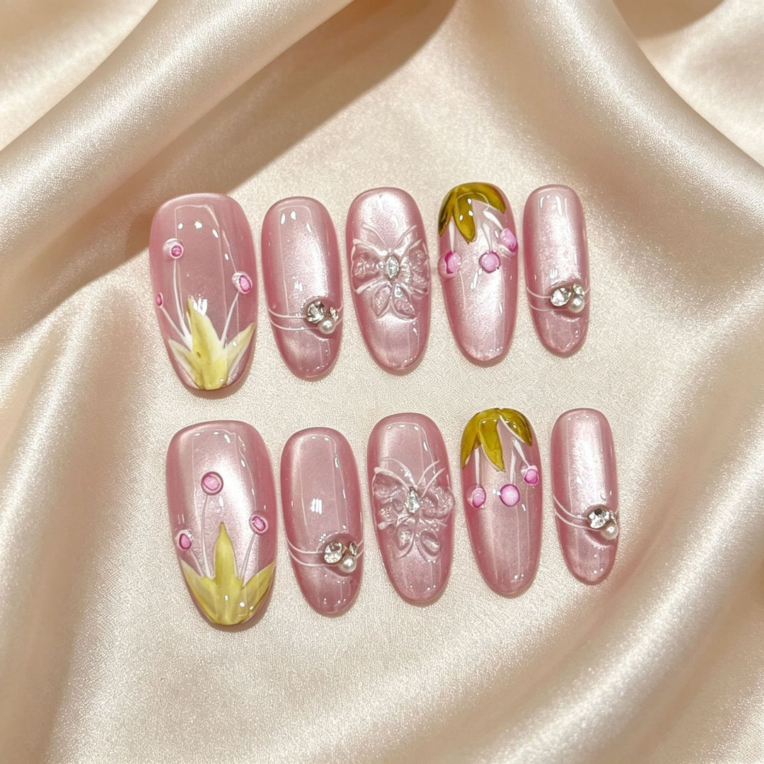 Decorative Acrylic Press-On Nail Art Set